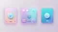 Aesthetic Interface: Minimalist Control Elements in Glassmorphism Style on Subtle Gradient Background Royalty Free Stock Photo