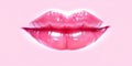 Aesthetic korean lipgloss lips juicy. AI Generative