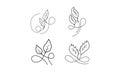 Aesthetic leaves set symbol logo design vector Royalty Free Stock Photo