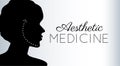 Aesthetic Medicine Background Illustration with Woman\'s Face
