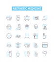 Aesthetic medicine vector line icons set. Aesthetic, Medicine, Cosmetics, Beauty, Treatment, Skin, Facial illustration Royalty Free Stock Photo