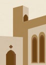 Aesthetic minimalist Morocco architecture poster illustration