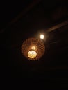 Hanging lamp at the night In the Caffe