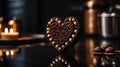 aesthetic preparation of chocolate in heart s ai generated Royalty Free Stock Photo