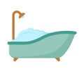 Aesthetic Bathup with Shower Icon Vector for Bathroom Furniture Element Interior Decoration