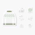 aesthetic sticker winter hygge element collection set