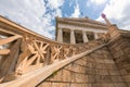 The aesthetic view of the National Library of Athenes - Vallianeio Megaron, Greece. Royalty Free Stock Photo