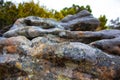 Aesthetically pleasing textures and contours of curvy rocks on the mountains of Cape Point. Royalty Free Stock Photo