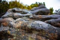 Aesthetically pleasing textures and contours of curvy rocks on the mountains of Cape Point. Royalty Free Stock Photo