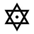 Symbol for aether, a hexagram and Star of David, with a dot in the center