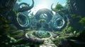 Aether serpent coils gracefully in an otherworldly oasis