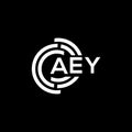 AEY letter logo design on black background. AEY creative initials letter logo concept. AEY letter design Royalty Free Stock Photo