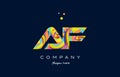 af a f colorful alphabet letter logo icon template vector