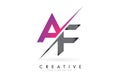 AF A F Letter Logo with Colorblock Design and Creative Cut
