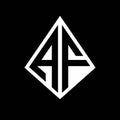 AF logo letters monogram with prisma shape design template