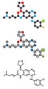 Afatinib cancer drug molecule. Angiokinase inhibitor used in treatment of non-small cell lung cancer