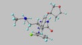 Afatinib molecular structure isolated on grey