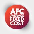 AFC - Average Fixed Cost acronym, business concept background