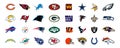 AFC, NFC Conference 2022. Green Bay Packers, Detroit Lions, Dallas Cowboys, NY Giants, Tampa Bay Buccaneers, Atlanta Falcons, New Royalty Free Stock Photo