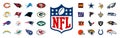 AFC, NFC Conference 2022. Green Bay Packers, Detroit Lions, Dallas Cowboys, NY Giants, Tampa Bay Buccaneers, Atlanta Falcons, New Royalty Free Stock Photo