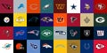 AFC, NFC 2022 logos. Green Bay Packers, Detroit Lions, Dallas Cowboys, NY Giants, Tampa Bay Buccaneers, Atlanta Falcons, New