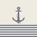 Dark Gray Nautical Anchor and rope