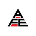 AFE triangle letter logo design with triangle shape. AFE triangle logo design monogram. AFE triangle vector logo template with red Royalty Free Stock Photo