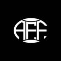 AFF abstract monogram circle logo design on black background. AFF Unique creative initials letter logo