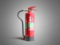 Aff foam spray Fire extinguisher 3d render on grey background