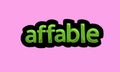 AFFABLE writing vector design on a pink background