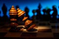 Chess board in dark