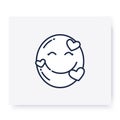 Affection face line icon. Editable illustration