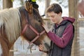 Teenager love a horse