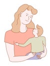 Affection and unconditional love of a mother holding a baby boy Royalty Free Stock Photo