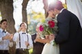 Affectionate couple kissing each other in park Royalty Free Stock Photo