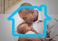 Affectionate father kissing his son on forehead Royalty Free Stock Photo