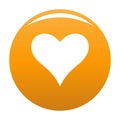 Affectionate heart icon vector orange