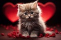 Affectionate kitty Cute kitten with a heart spreading warmth and joy