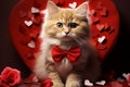 Affectionate kitty Cute kitten with a heart spreading warmth and joy