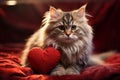 Affectionate kitty Cute kitten with a heart spreading warmth and joy