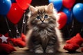 Affectionate kitty Cute kitten with a heart spreading warmth and joy