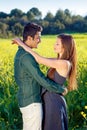 Affectionate young couple in a loving embrace. Royalty Free Stock Photo