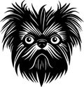 Affenpinscher - black and white isolated icon - vector illustration