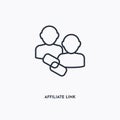 Affiliate Link outline icon. Simple linear element illustration. Isolated line Affiliate Link icon on white background. Thin