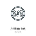 Affiliate link outline vector icon. Thin line black affiliate link icon, flat vector simple element illustration from editable