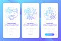 Affiliate marketing programs blue gradient onboarding mobile app screen Royalty Free Stock Photo