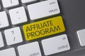 Affiliate Program CloseUp of Keyboard. 3D. Royalty Free Stock Photo