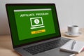 Affiliate program concept on modern laptop computer screen Royalty Free Stock Photo