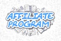 Affiliate Program - Doodle Blue Text. Business Concept.