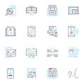 Affiliate promo linear icons set. Referral, Commission, Partnership, Marketing, Product, Sales, Referral links line